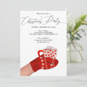 warme drink in hand kerstfeest kaart (Staand voorkant)