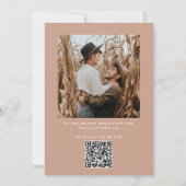 Warme Dusty Peach Wedding | Elegante foto en QR-co Kaart (Achterkant)