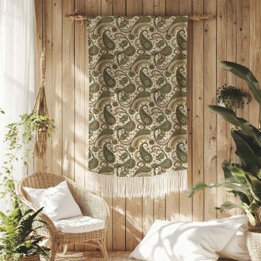 Warme Earth-Toned Deken met Paisley Swirls
