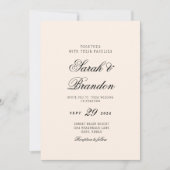 Warme Effen Kleur Minimalistische Script Bruiloft Kaart (Voorkant)