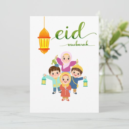 Warme Eid-vieringsontwerp Feestdagenkaart (Staand voorkant)