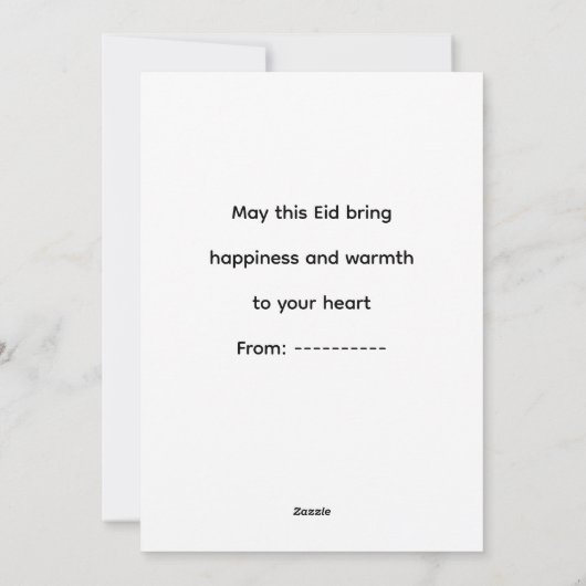 Warme Eid-vieringsontwerp Feestdagenkaart (Achterkant)