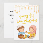 Warme Eid-vieringsontwerp Feestdagenkaart (Voorkant / Achterkant)