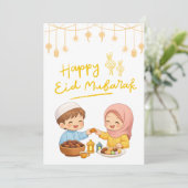 Warme Eid-vieringsontwerp Feestdagenkaart (Staand voorkant)