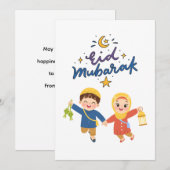 Warme Eid-vieringsontwerp Feestdagenkaart (Voorkant / Achterkant)