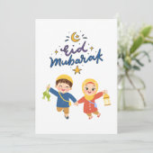 Warme Eid-vieringsontwerp Feestdagenkaart (Staand voorkant)