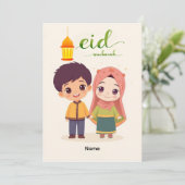 Warme Eid-vieringsontwerp Feestdagenkaart (Staand voorkant)