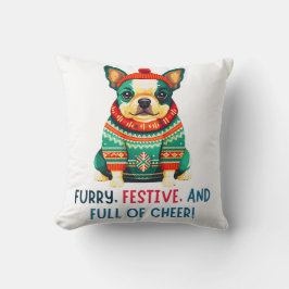 Warme en fuzzy kersthond kussen