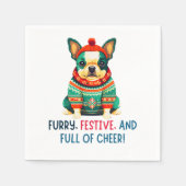 Warme en fuzzy kersthond servet (Voorkant)