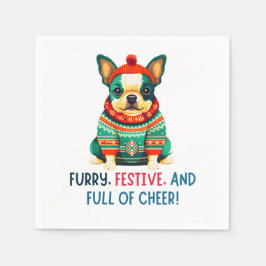 Warme en fuzzy kersthond servet