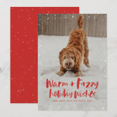 Warme en fuzzy vakantiewensen huisdier kerstkaart (Voorkant / Achterkant)