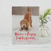 Warme en fuzzy vakantiewensen huisdier kerstkaart (Staand voorkant)