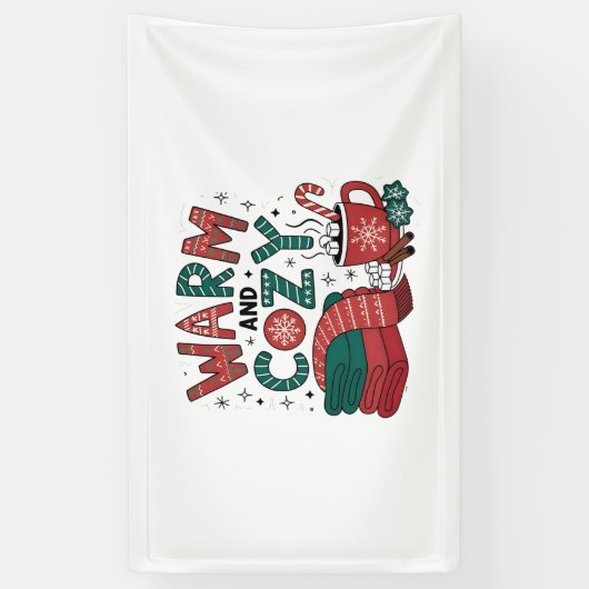 Warme en gezellige kerst Hot Cocoa Xmas Spandoek (Verticaal)