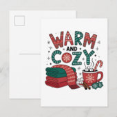 Warme en gezellige kerst Hot Cocoa Xmas Uitnodiging Briefkaart (Voorkant / Achterkant)