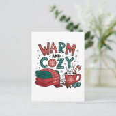 Warme en gezellige kerst Hot Cocoa Xmas Uitnodiging Briefkaart (Staand voorkant)