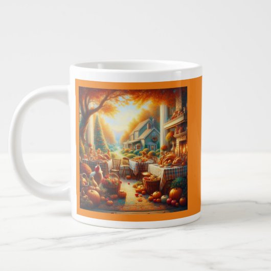 Warme en Gezellige Thanksgiving Verzamelen Grote Koffiekop (Links)