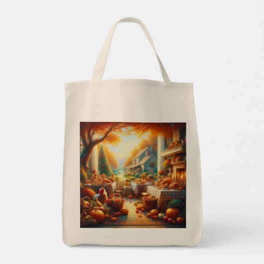 Warme en Gezellige Thanksgiving Verzamelen Tote Bag (Achterkant)