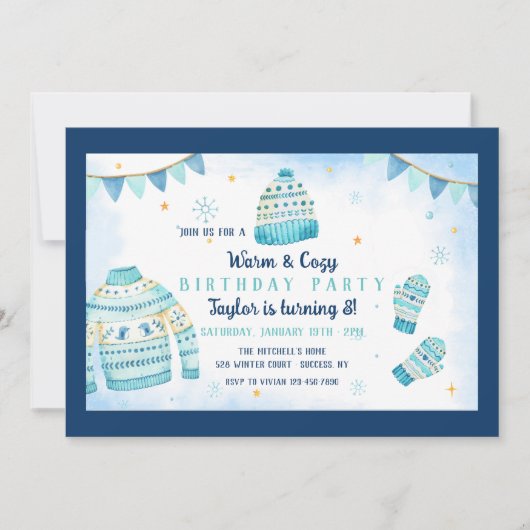 Warme en Gezellige Uitnodiging van het Verjaardags (Voorkant)