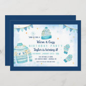 Warme en Gezellige Uitnodiging van het Verjaardags (Voorkant / Achterkant)