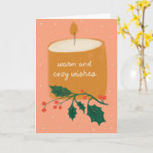 Warme en Gezellige Wensen Kaars Vakantie Groeten K Kaart (Gele Bloem)