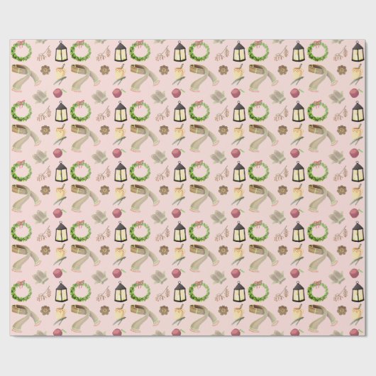 Warme en gezellige winter dingen cadeaupapier (Vlak)