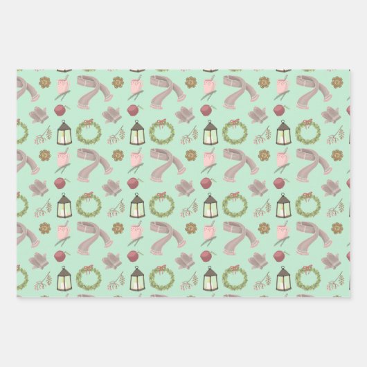 Warme en gezellige winter dingen inpakpapier vel (Voorkant 3)