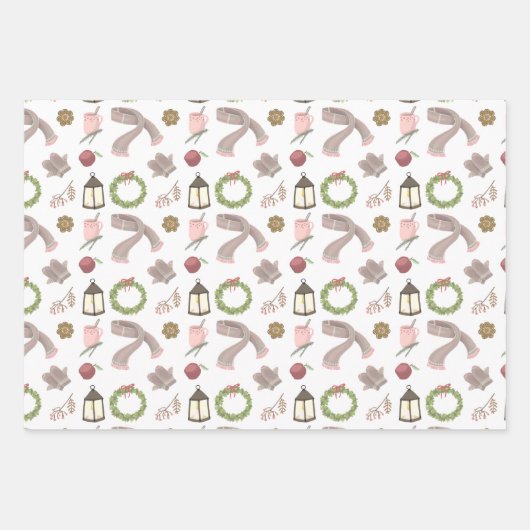 Warme en gezellige winter dingen inpakpapier vel (Voorkant)