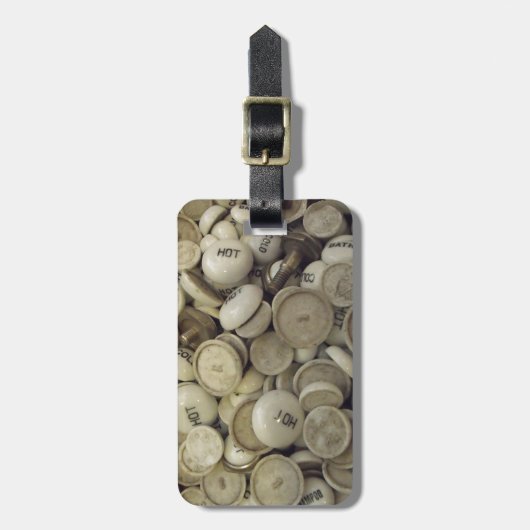 warme en koude porseleinen bagagelabel (Voorkant verticaal)