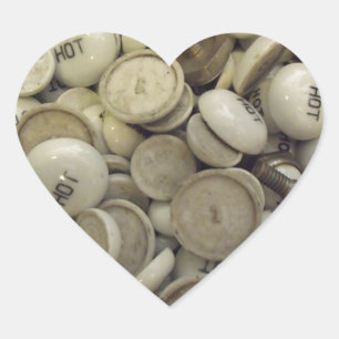 warme en koude porseleinen hart sticker