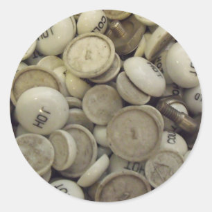 warme en koude porseleinen ronde sticker