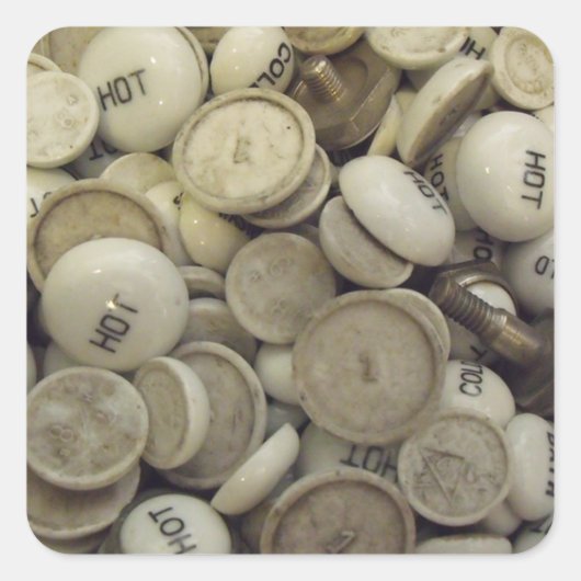  warme en koude porseleinen vierkante sticker (Voorkant)