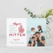 Warme en Smitten Groeten van Vuisthandschoen MI Feestdagenkaart (Staand voorkant)