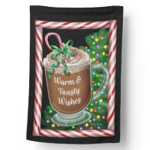 Warme en Toasty Wishes Cacao Reversible House Flag