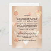 Warme en zachte Moederdagbrief Feestdagenkaart (Voorkant / Achterkant)