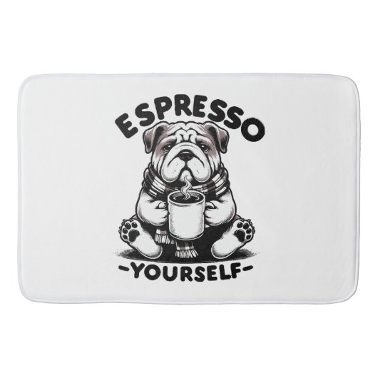 Warme Espresso Bulldog Badmat (Voorkant)