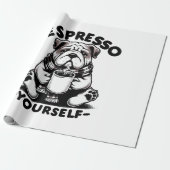 Warme Espresso Bulldog Cadeaupapier (Uitgerold)