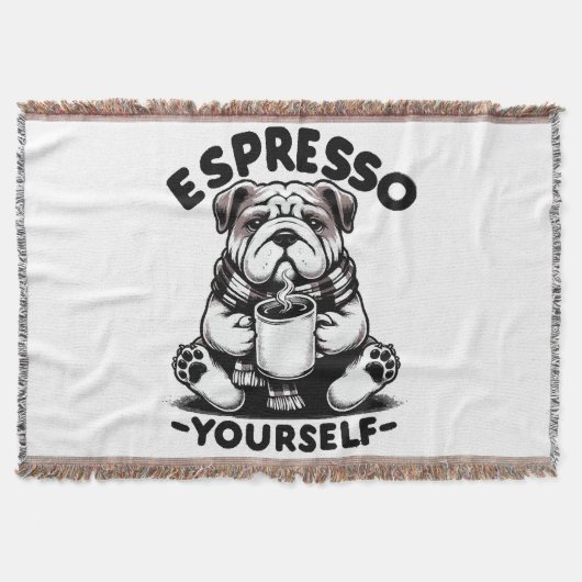 Warme Espresso Bulldog Deken (Voorkant)
