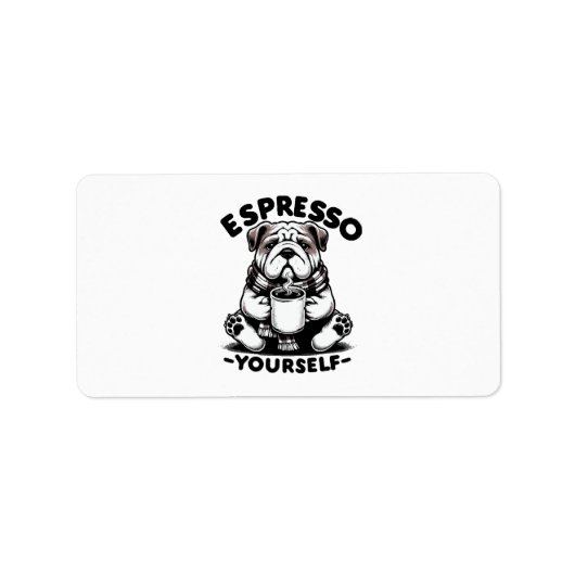 Warme Espresso Bulldog Etiket (Voorkant)