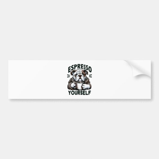 Warme Espresso Bulldog - Gezellige koffie Bumpersticker (Voorkant)