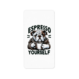 Warme Espresso Bulldog - Gezellige koffie Etiket