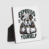 Warme Espresso Bulldog - Knus Koffie Fotoplaat (Voorkant)