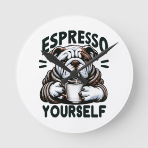 Warme Espresso Bulldog - Knus Koffie Ronde Klok