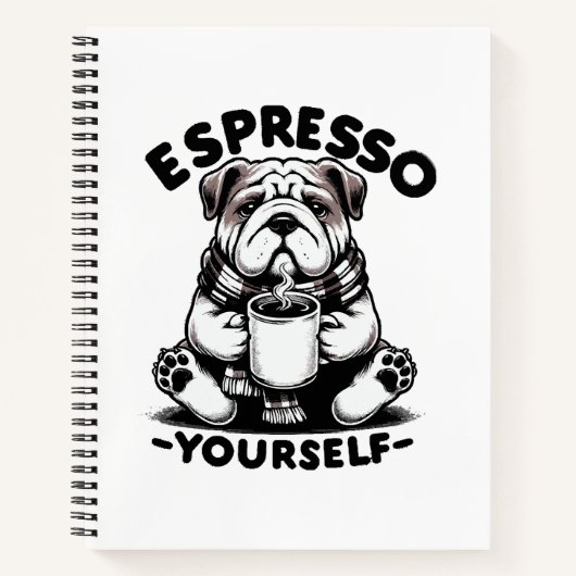 Warme Espresso Bulldog Notitieboek (Voorkant)