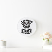Warme Espresso Bulldog Ronde Klok (Huis)