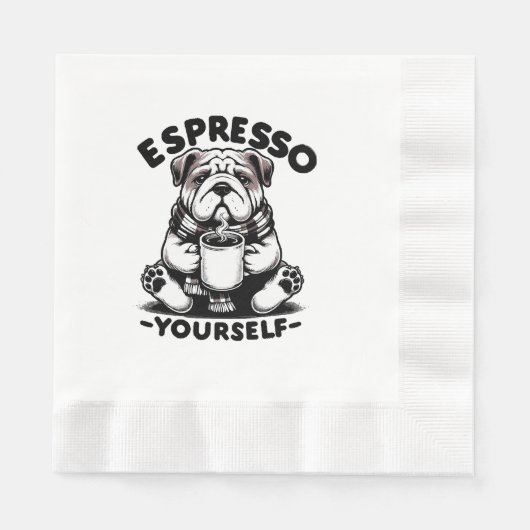 Warme Espresso Bulldog Servet (Voorkant)