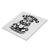 Warme Espresso Bulldog Tegeltje (Zijkant)