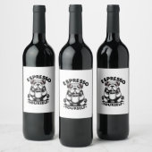 Warme Espresso Bulldog Wijn Etiket (Flessen)