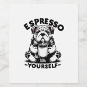 Warme Espresso Bulldog Wijn Etiket (Enkel label)