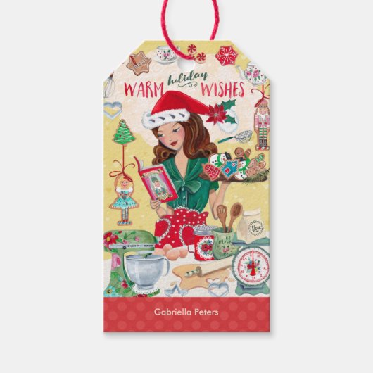 Warme feestdagen | Bakken van koekjes | Cadeaublaa Cadeaulabel (Voorkant)