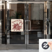 Warme feestelijke pepermunt brouwen vintage kerst raamsticker (Kantoordeur)